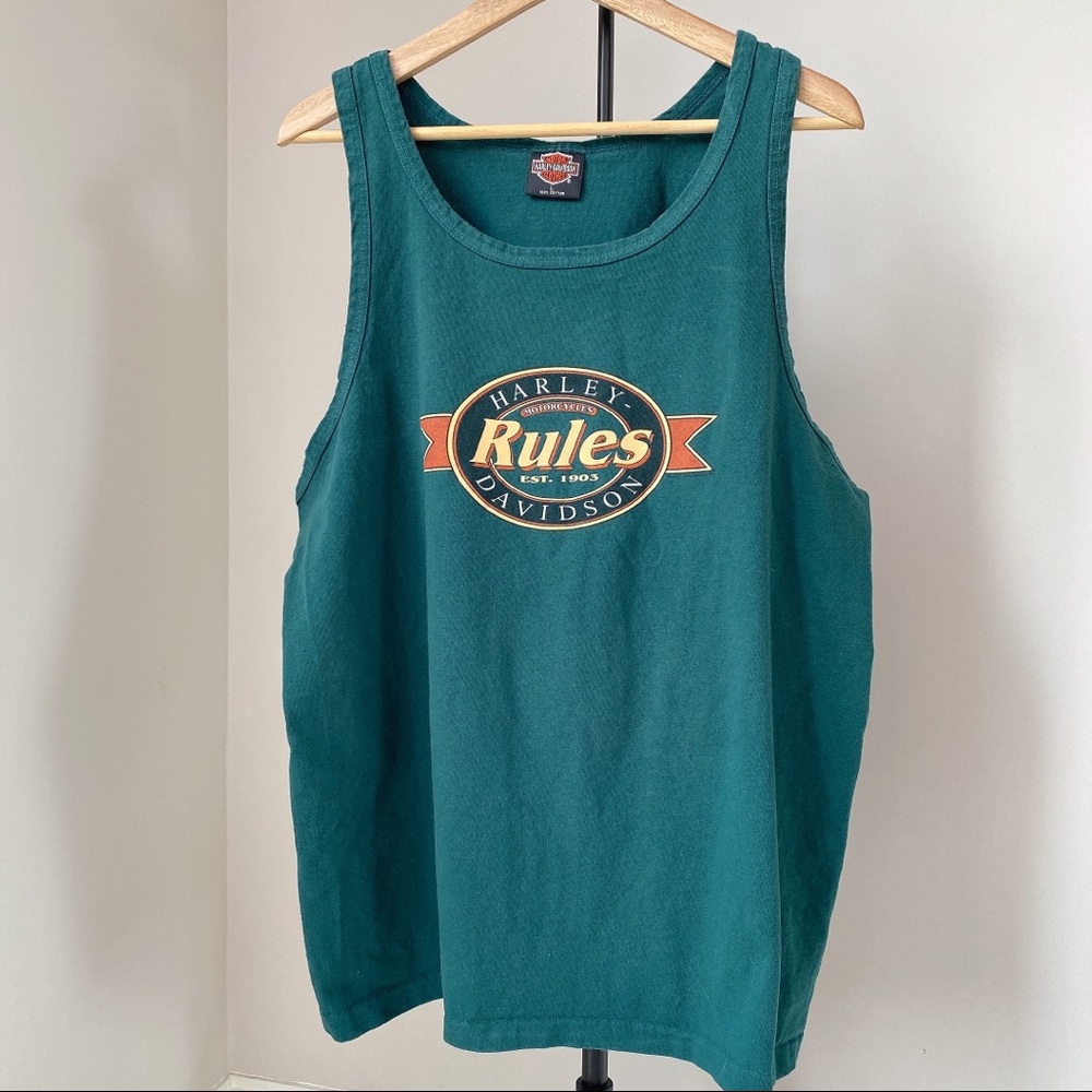 Vintage Harley Davidson Texas rules tank top